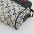 GUCCI GG Supreme Shoulder Bag PVC Navy Gold Auth bs35749-10