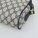 GUCCI GG Supreme Shoulder Bag PVC Navy Gold Auth bs35749-12