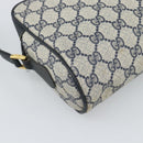 GUCCI GG Supreme Shoulder Bag PVC Navy Gold Auth bs35749-13