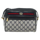 GUCCI GG Supreme Shoulder Bag PVC Navy Gold Auth bs35749-2