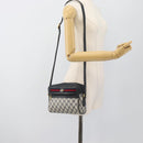 GUCCI GG Supreme Shoulder Bag PVC Navy Gold Auth bs35749-21