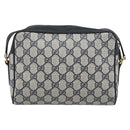 GUCCI GG Supreme Shoulder Bag PVC Navy Gold Auth bs35749-3