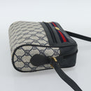 GUCCI GG Supreme Shoulder Bag PVC Navy Gold Auth bs35749-5
