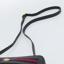 GUCCI GG Supreme Shoulder Bag PVC Navy Gold Auth bs35749-8