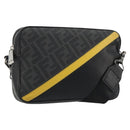 FENDI Zucca Shoulder Bag PVC Leather Black Silver 7M0286 Auth bs35750-1