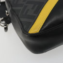 FENDI Zucca Shoulder Bag PVC Leather Black Silver 7M0286 Auth bs35750-11