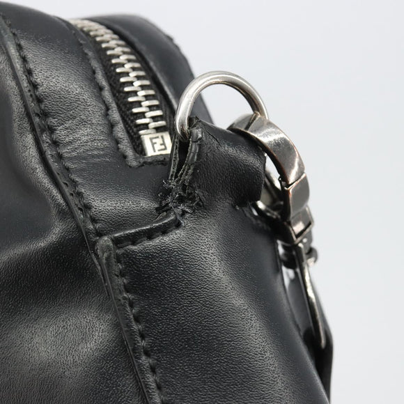 FENDI Zucca Shoulder Bag PVC Leather Black Silver 7M0286 Auth bs35750