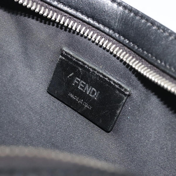 FENDI Zucca Shoulder Bag PVC Leather Black Silver 7M0286 Auth bs35750