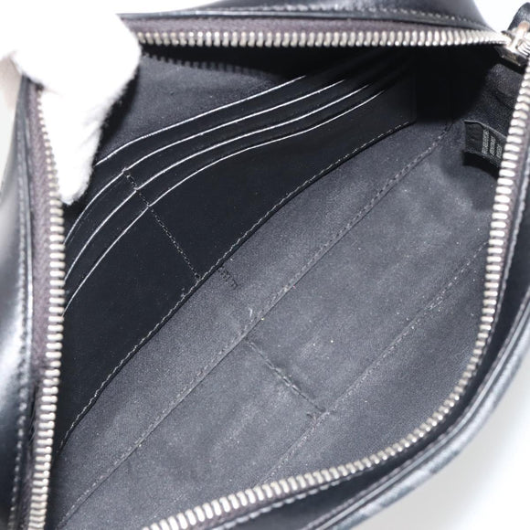 FENDI Zucca Shoulder Bag PVC Leather Black Silver 7M0286 Auth bs35750
