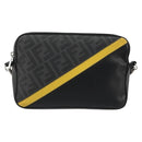 FENDI Zucca Shoulder Bag PVC Leather Black Silver 7M0286 Auth bs35750-2