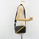 FENDI Zucca Shoulder Bag PVC Leather Black Silver 7M0286 Auth bs35750-23