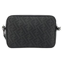 FENDI Zucca Shoulder Bag PVC Leather Black Silver 7M0286 Auth bs35750-3