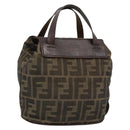 FENDI Zucca Hand Bag Black 15822 Auth bs35752-1