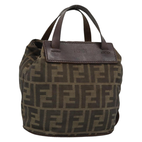FENDI Zucca Hand Bag Black 15822 Auth bs35752