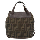 FENDI Zucca Hand Bag Black 15822 Auth bs35752-13