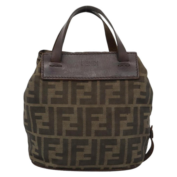 FENDI Zucca Hand Bag Black 15822 Auth bs35752