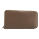 HERMES Azap Classic Long Wallet Leather Brown Auth bs35755-1