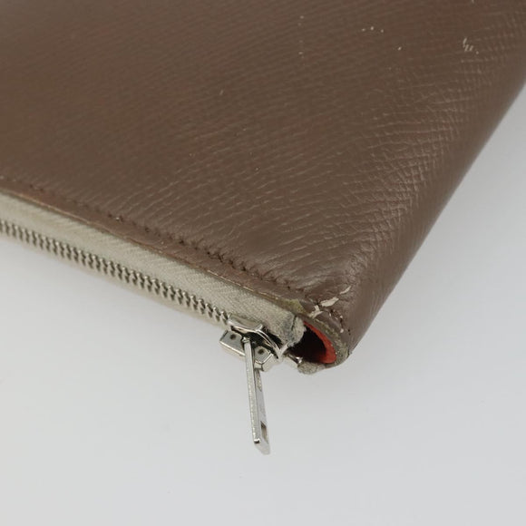 HERMES Azap Classic Long Wallet Leather Brown Auth bs35755