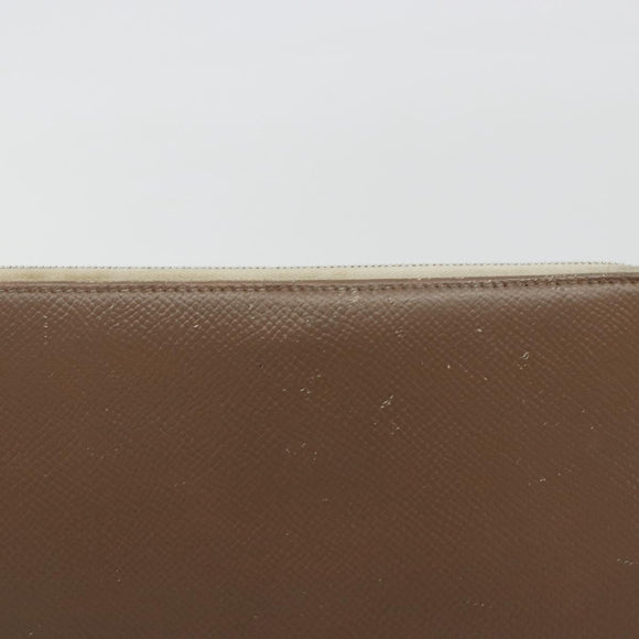 HERMES Azap Classic Long Wallet Leather Brown Auth bs35755