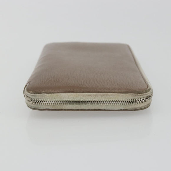HERMES Azap Classic Long Wallet Leather Brown Auth bs35755