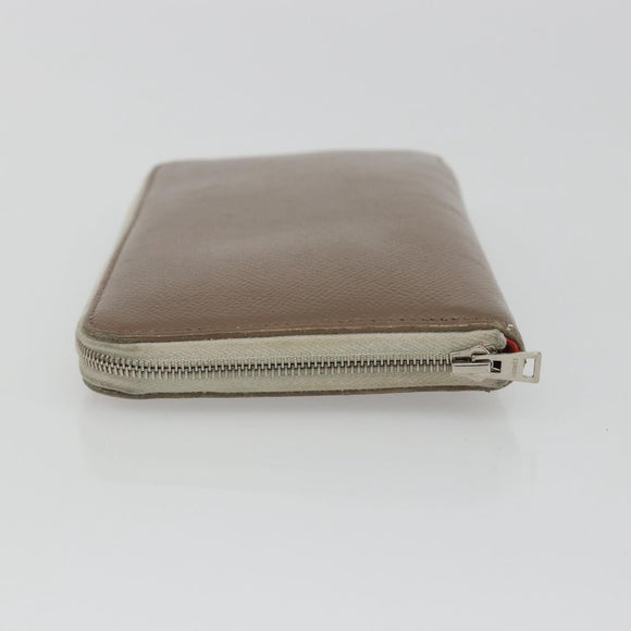 HERMES Azap Classic Long Wallet Leather Brown Auth bs35755