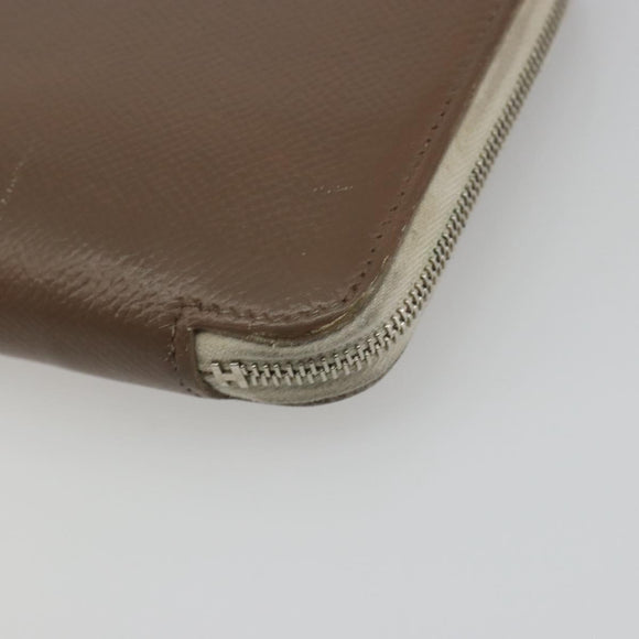 HERMES Azap Classic Long Wallet Leather Brown Auth bs35755