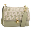 FENDI Zucca Shoulder Bag Ivory Gold 8BT283 Auth bs35756A-1