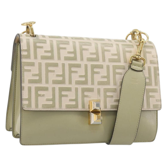 FENDI Zucca Shoulder Bag Ivory Gold 8BT283 Auth bs35756A