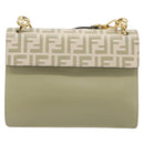 FENDI Zucca Shoulder Bag Ivory Gold 8BT283 Auth bs35756A-2