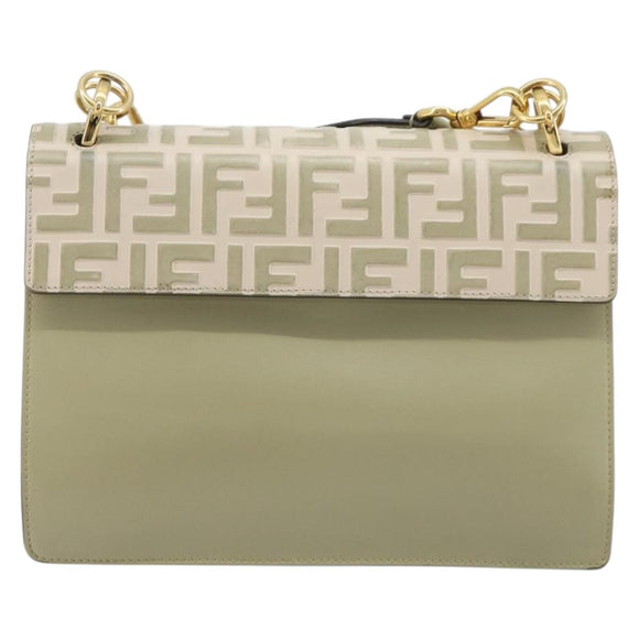 FENDI Zucca Shoulder Bag Ivory Gold 8BT283 Auth bs35756A