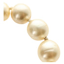 CHANEL Necklace Metal Pearl Gold White CC Auth bs35757V-16