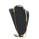CHANEL Necklace Metal Pearl Gold White CC Auth bs35757V-18
