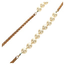 CHANEL Necklace Metal Pearl Gold White CC Auth bs35757V-7