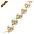 CHANEL Necklace Metal Pearl Gold White CC Auth bs35757V-9