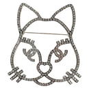CHANEL Brooch Metal Silver CC Auth bs35760M-2