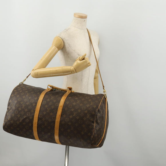 LOUIS VUITTON Monogram Keepall Bandouliere 55 Boston Bag M41414 LV Auth bs35765