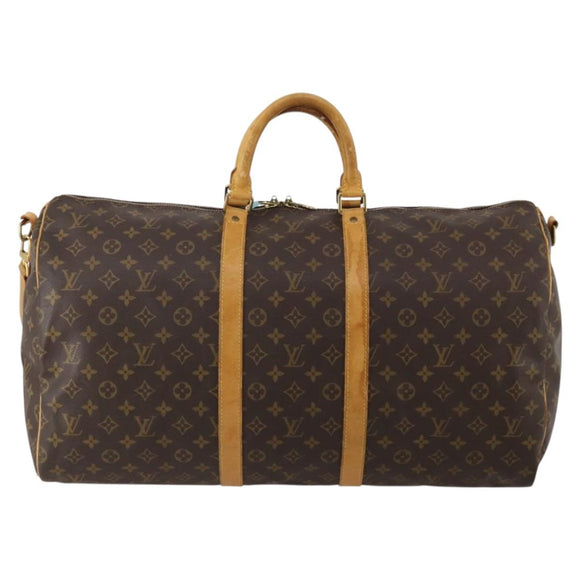 LOUIS VUITTON Monogram Keepall Bandouliere 55 Boston Bag M41414 LV Auth bs35765