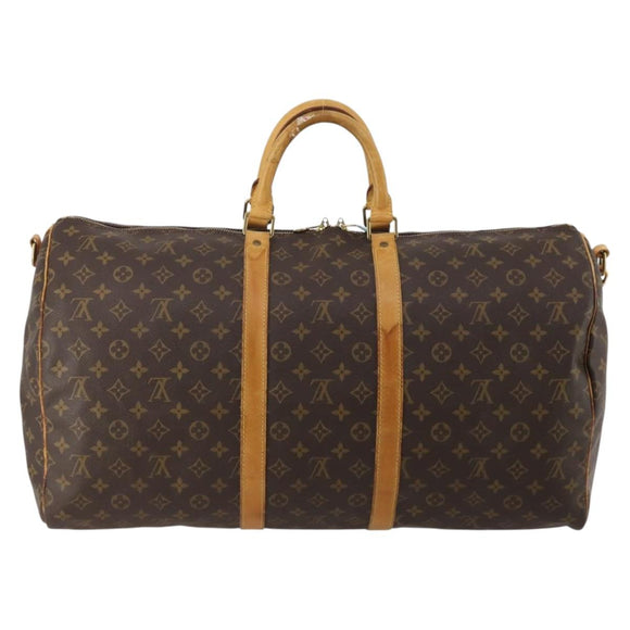 LOUIS VUITTON Monogram Keepall Bandouliere 55 Boston Bag M41414 LV Auth bs35765
