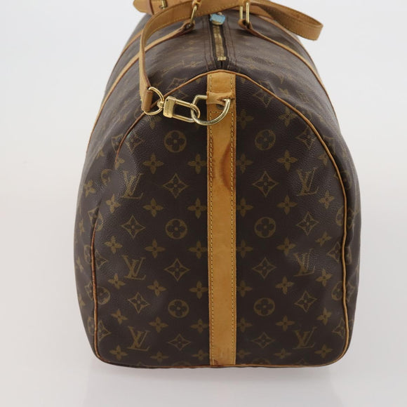 LOUIS VUITTON Monogram Keepall Bandouliere 55 Boston Bag M41414 LV Auth bs35765