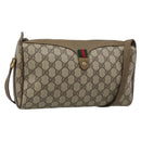 GUCCI GG Supreme Shoulder Bag PVC Beige Gold Auth bs35769-1