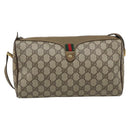 GUCCI GG Supreme Shoulder Bag PVC Beige Gold Auth bs35769-13