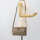 GUCCI GG Supreme Shoulder Bag PVC Beige Gold Auth bs35769-24
