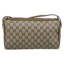 GUCCI GG Supreme Shoulder Bag PVC Beige Gold Auth bs35769-2