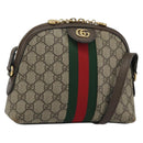 GUCCI GG Supreme Shoulder Bag PVC Beige Gold 499621 Auth bs35770-1