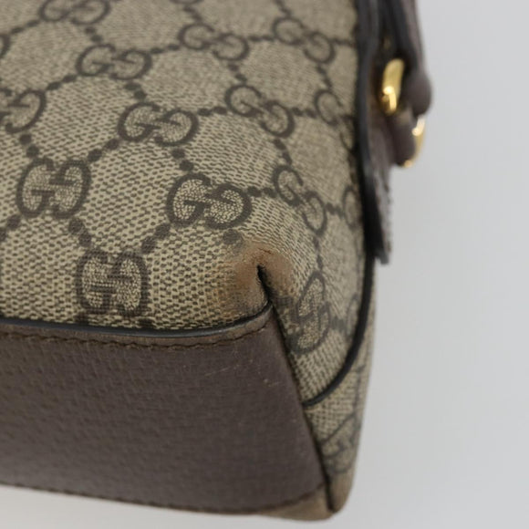 GUCCI GG Supreme Shoulder Bag PVC Beige Gold 499621 Auth bs35770