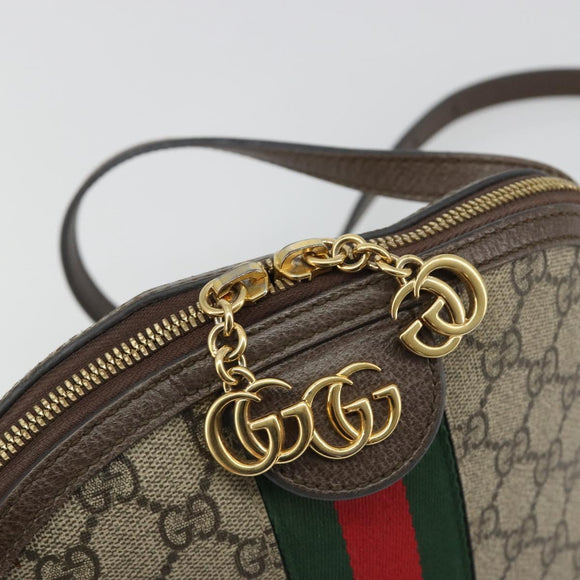 GUCCI GG Supreme Shoulder Bag PVC Beige Gold 499621 Auth bs35770
