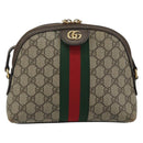 GUCCI GG Supreme Shoulder Bag PVC Beige Gold 499621 Auth bs35770-2
