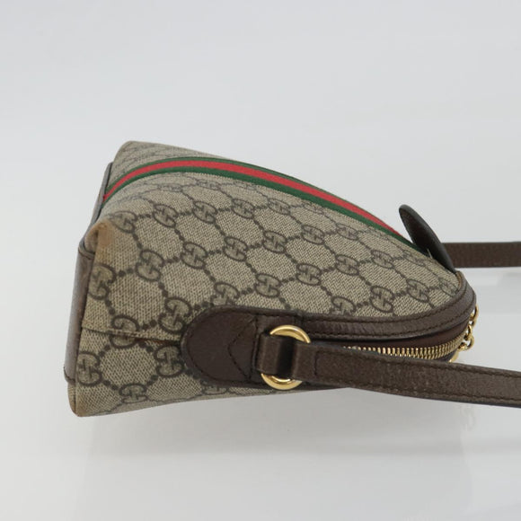GUCCI GG Supreme Shoulder Bag PVC Beige Gold 499621 Auth bs35770