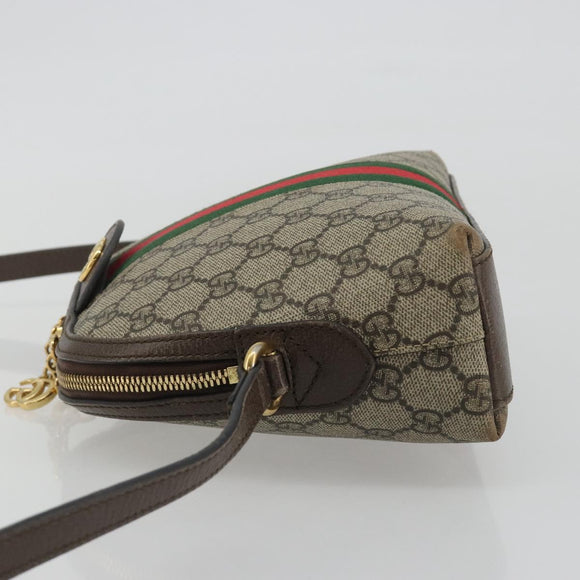 GUCCI GG Supreme Shoulder Bag PVC Beige Gold 499621 Auth bs35770