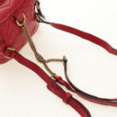 GUCCI Shoulder Bag Leather Red Gold 598594 Auth bs35771V-15